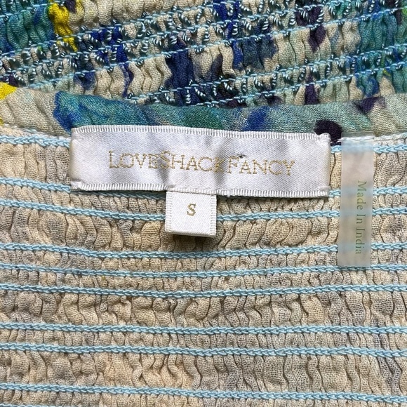 LoveShackFancy Violet Mini Dress Acai Berry Puff Sleeve Ruffle Smocked Size S - Picture 4 of 7